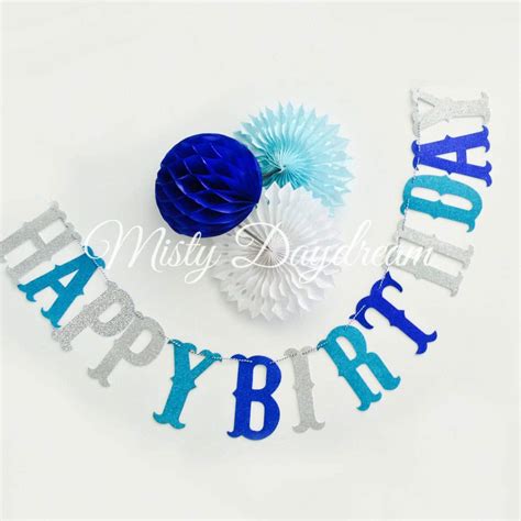 Glitter HAPPY BIRTHDAY Lettering (Blue)