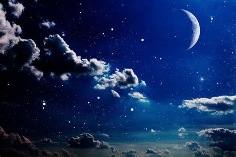 Céu noturno, com, estrelas, e, lua | Foto Premium | Fotos de céu ...