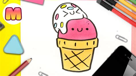 COMO DIBUJAR UN HELADO DE FRESA KAWAII - dibujos kawaii faciles - como ...