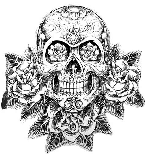 Easy Sugar Skull Drawing at GetDrawings | Free download