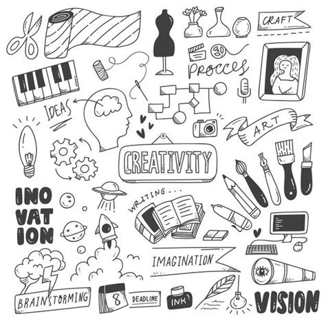 Premium Vector | Set of creativity doodles | Doodle art designs, Easy ...