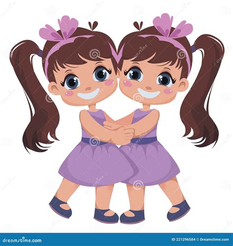 Two Girls are Twins. Sisters Embrace. Kids on Holiday. International ...