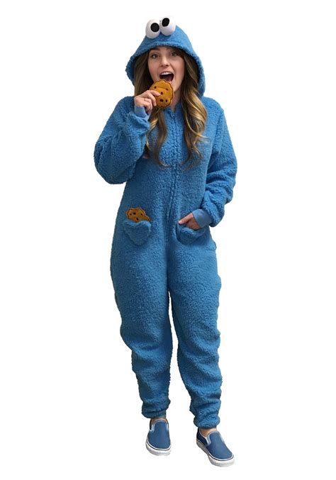 Womens Cookie Monster Pajama Costume