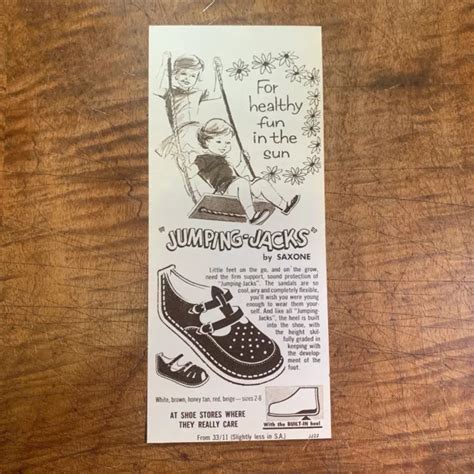 VINTAGE 1950'S 'SAXONE JUMPING JACKS KIDS SHOES' FASHION MAGAZINE ...