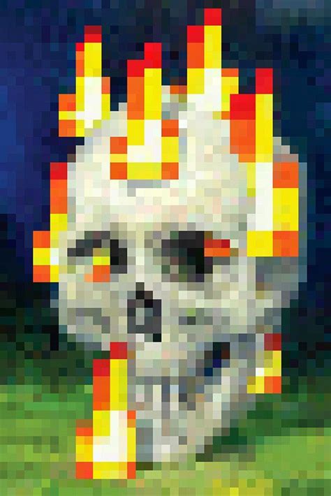 Minecraft Flaming Skull Poster | Minecraft art, Canvas poster ...