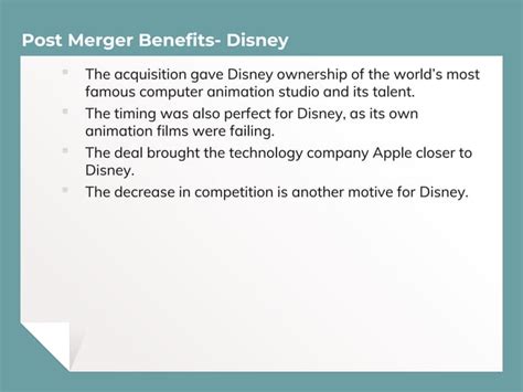 Disney and Pixar Merger | PPT