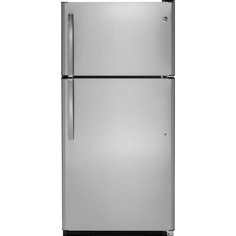 GE 20.6 cu. ft. Top Freezer Refrigerator in Stainless Steel-GTS21FSKSS ...