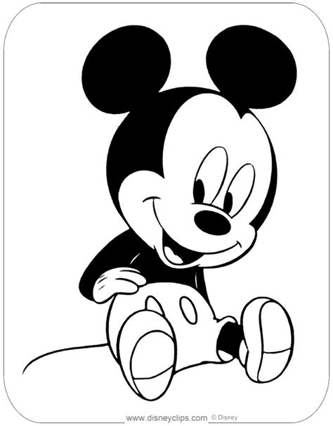 Coloring page of adorable Baby Mickey #babymickey | Mickey coloring ...