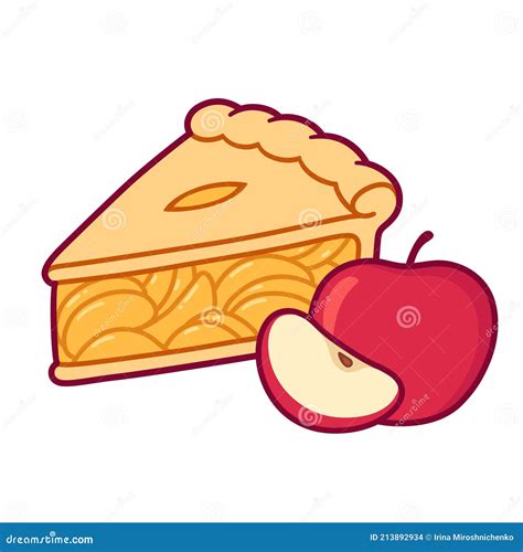 Tarte De Maçã De Desenho Animado Ilustração do Vetor - Ilustração de ...