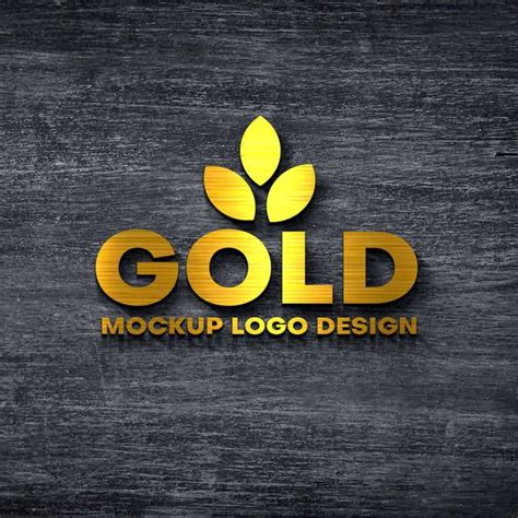 7 Cool Golden Logo Mockup - Controling Mockup