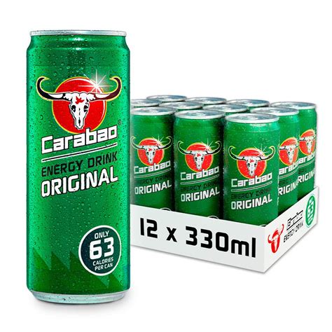 Buy Carabao Energy Drink Original, 12 x 330ml Cans Case, Low Calorie ...