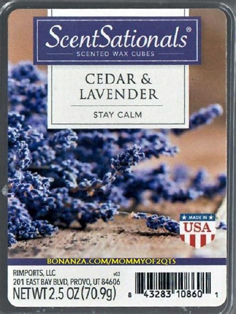 Cedar Lavender ScentSationals Scented Wax Cubes Tarts Melts Potpourri ...