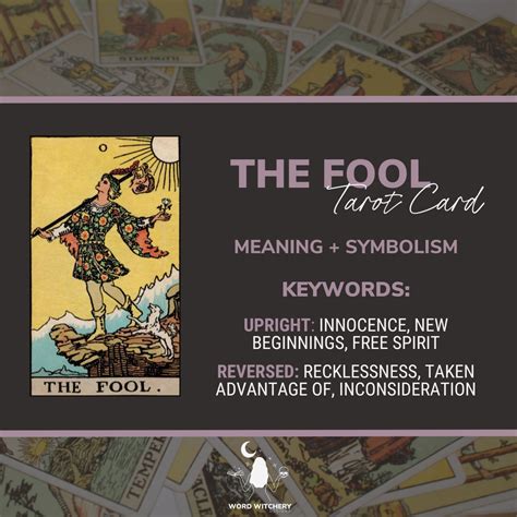 The Fool Tarot Card Meaning – Word Witchery Designs