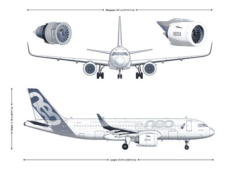 Airbus A320neo Blueprint - Download free blueprint for 3D modeling