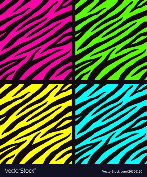 Neon Colored Zebra Backgrounds