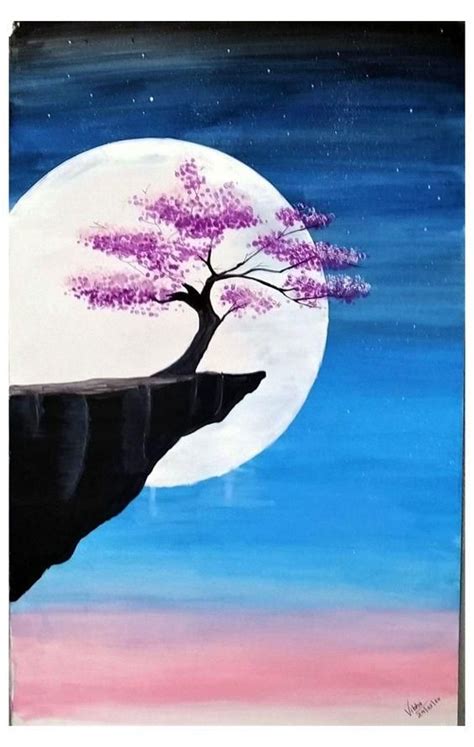 30 Easy Landscape Painting Ideas for Beginners -- Easy Tree Acrylic Pa ...