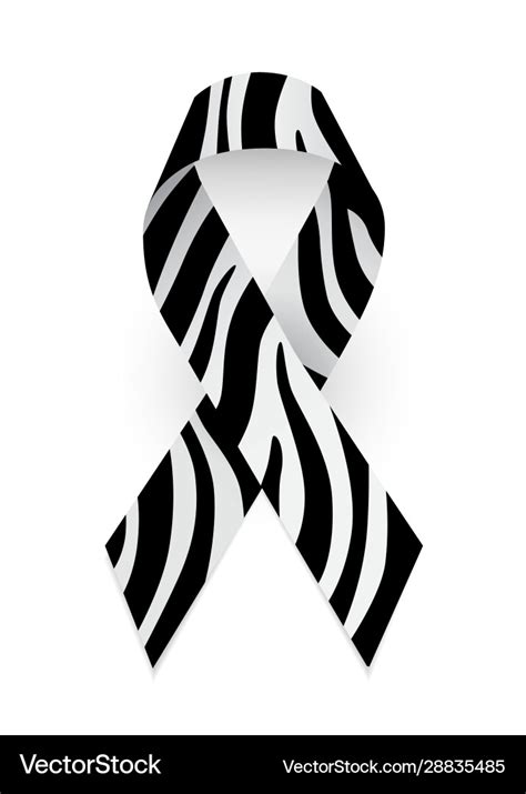 Zebra - print ribbon as symbol rare-disease Vector Image