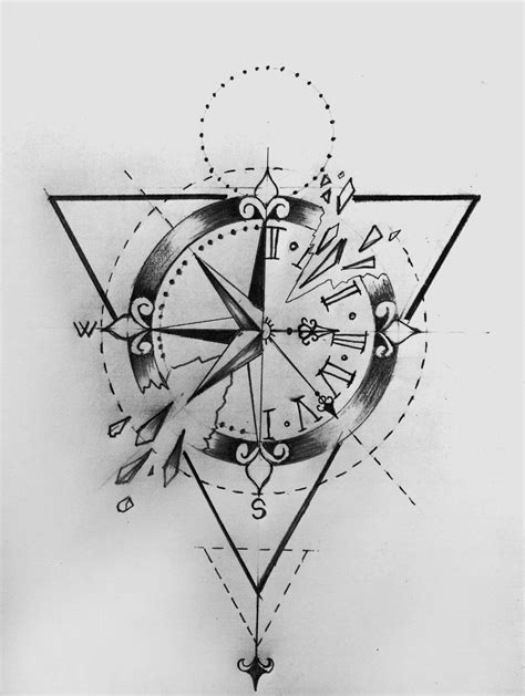 225+ Clock Tattoos Ideas and Designs (2023) - TattoosBoyGirl | Compass ...