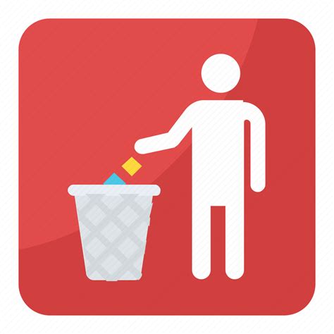 Dustbin symbol, garbage, litter in bin sign, trash can, waste container ...