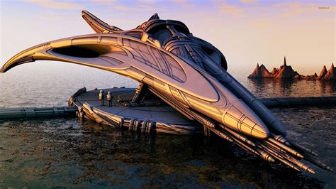 Futuristic spaceship design wallpaper - Fantasy wallpapers - #52593