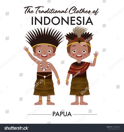 Indonesian Boy Girl Wearing Indonesian Traditional: vector de stock ...