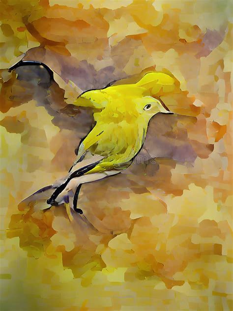 Abstract Drawing of a Yellow Bird Stock Illustration - Illustration of ...