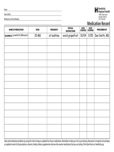 Fascinating Blank Medication List Templates | Medication list, Sign out ...