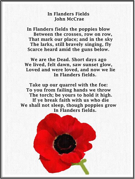 Poem In Flanders Fields Printable