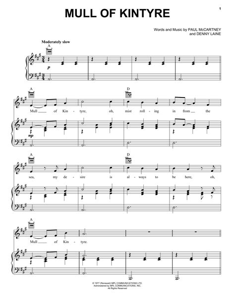 Mull Of Kintyre | Sheet Music Direct