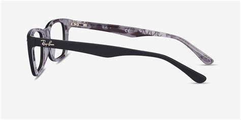 Ray-Ban RB5228 - Rectangle Black & Gray Frame Eyeglasses | Eyebuydirect