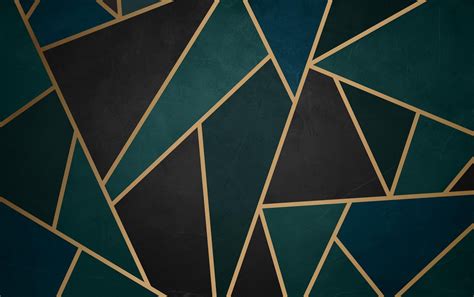 Dark Green Background Gold Lines Geometric Art Wallpaper - Etsy UK