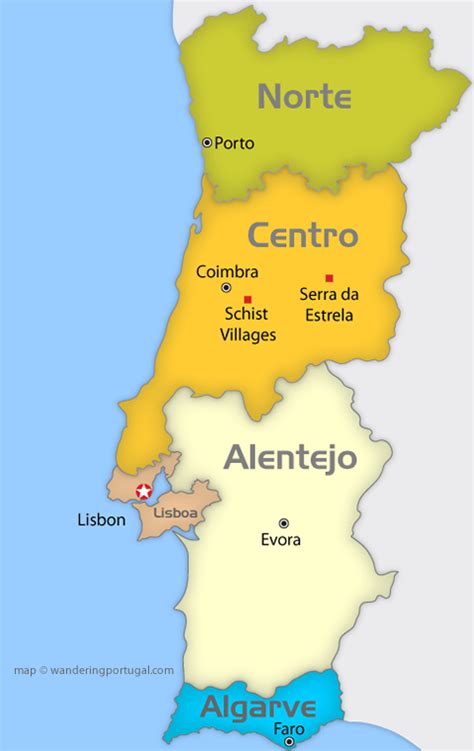 Portugal Regions Map | Wandering Portugal