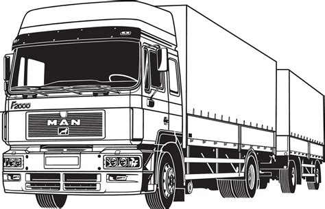 Vectorian art: Truck Lineart Vectorfree download, free download vector ...