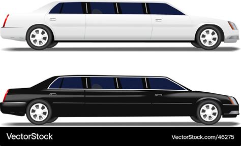 Black limo and white limousine Royalty Free Vector Image