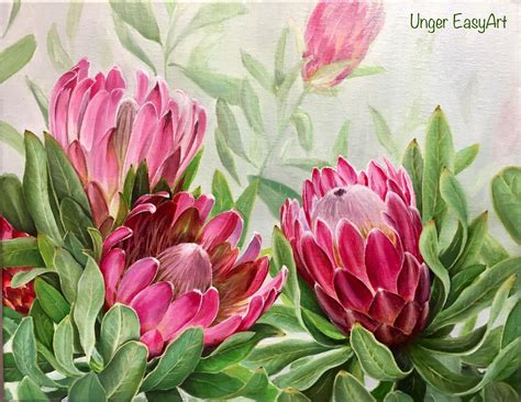 Unger EasyArt | Protea| Painting | Protea art, Flower painting, Painting