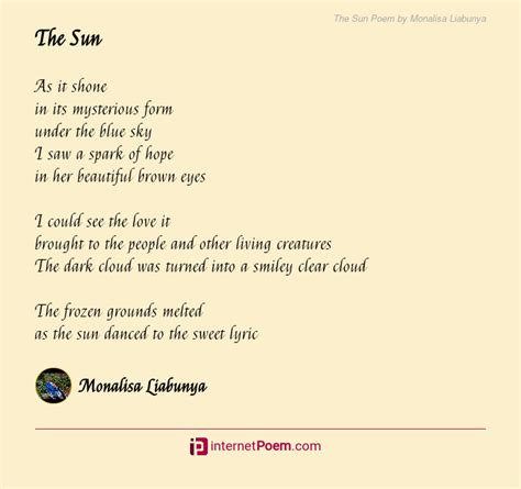 The Sun Poem by Monalisa Liabunya