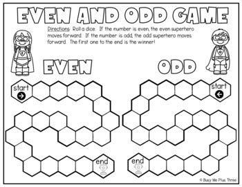 Even and Odd Dice Game, Even Steven and Odd Todd | TpT