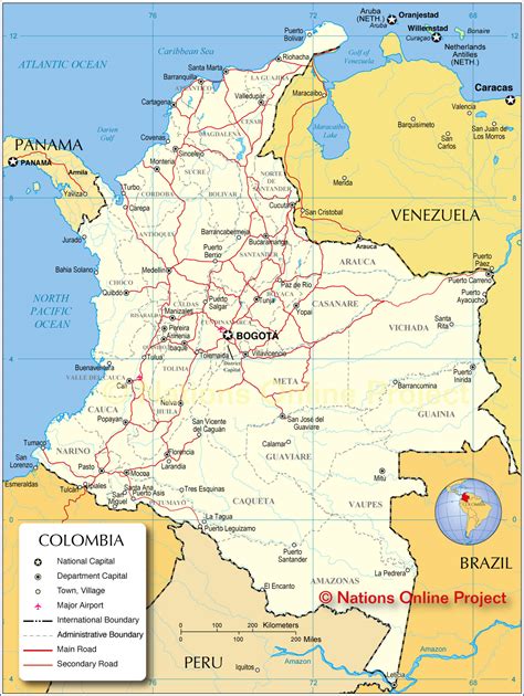 Map of Colombia - Nations Online Project