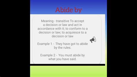 Abide by - meaning with examples. - YouTube