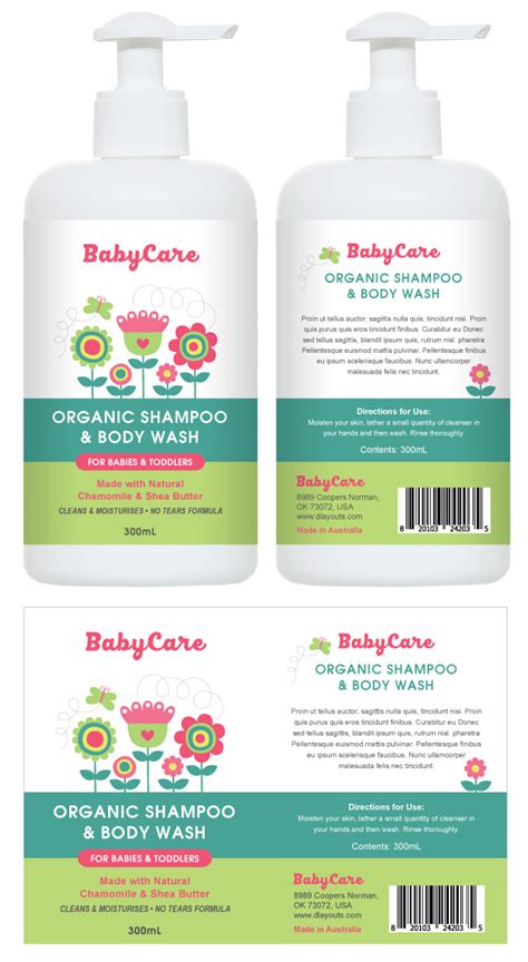 Baby Shampoo & Body Wash Label Template