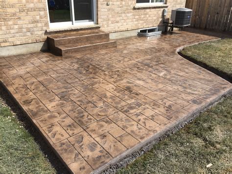 Small Ashlar Slate Stamped Concrete Patio in London Ontario | Concrete ...