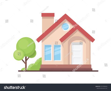 Illustration Simple House Isolated On White Stock Vector (Royalty Free ...