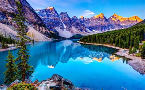 Blue lake in the mountains Wallpaper Download 5120x3200