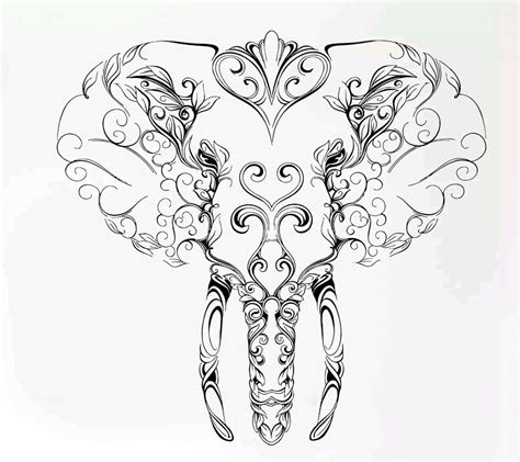 Elephant Elephant Head Tattoo, Mandala Elephant Tattoo, Abstract ...