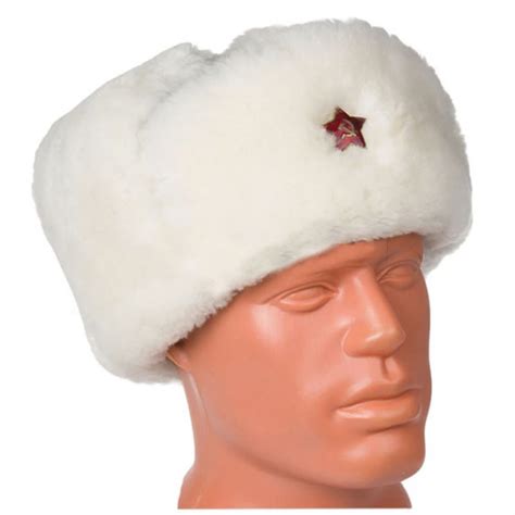 White Military Ushanka WW2 Russian Hat | Soviet Russian Army