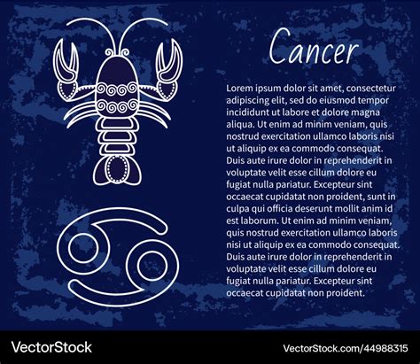 Cancer zodiac sign astrology and horoscope Vector Image