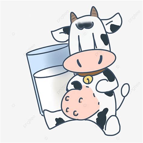 Milk Cow Clipart Transparent Background, A Lovely Cow And A Glass Of ...