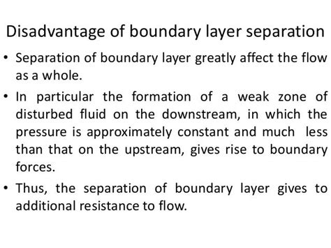 Separation of boundary layer