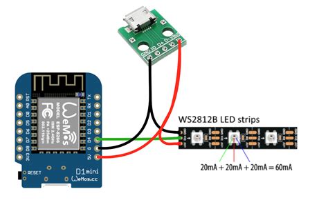 Wled esp32 подключение ленты