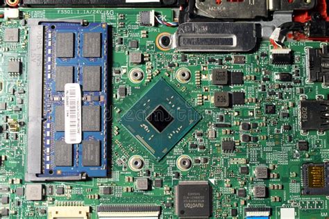 Closeup View at Laptop Motherboard and Components Editorial Stock Photo ...